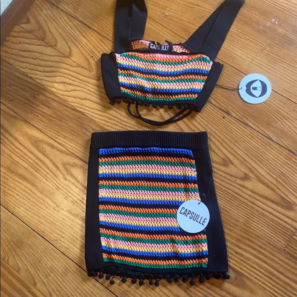 Dolls kill, crochet matching skirt set